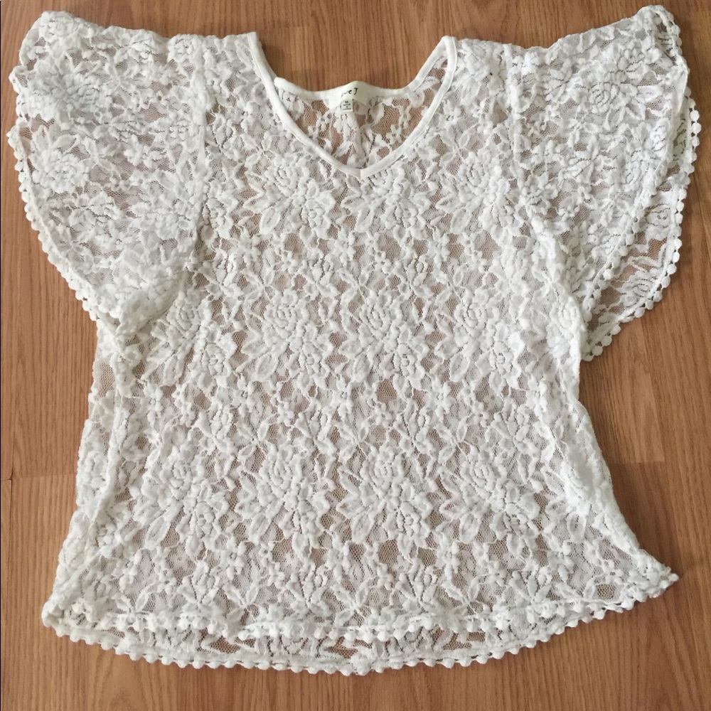 White lace shirt